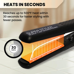 HerStyler Superstyler Onyx frizz-control shot demonstrates reduced static for smoother hair