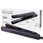 HerStyler Superstyler Onyx ceramic flat iron plate closeup for smooth glide and even heat