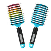 Heubek Magical Ultra Detangling Brush in Rainbow Blue smooths knots with painless detangling.