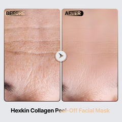 Hexkin Peel-Off Sheet image demonstrates easy removal without residue after 30 minutes.