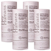 Hey Humans deodorant bottle with sandalwood-cypress for aluminum-free protection
