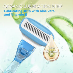 HEYAXA razor sky-blue handle highlights non-slip grip for confident daily shaving.