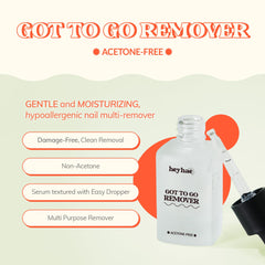 Heyhae Got To Go Remover cuticle line application demonstrates targeted soaking and lifting.