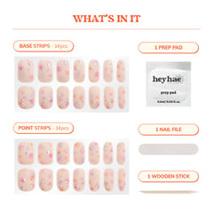 Heyhae 28-strip kit with prep pad for quick nail prep