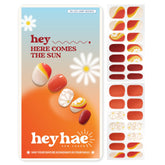 heyhae semi-cured gel nail strips package showing 28 strips for at-home salon quality