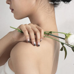 Heyhae semi-cured strips with black-to-pink gradient for easy wear without a lamp.