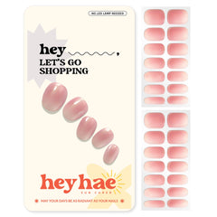 Heyhae semi-cured nail strips glitter pink pack for easy at-home manicure