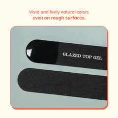 heyhae top coat gloss on nails emphasizes high-gloss protection and quick cure.