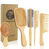 HEYMKGO regular bamboo paddle brush for smooth detangling with gentle glide