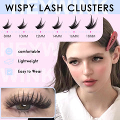 Heywink Lash Clusters Kit outer-18mm wings for dramatic volume and eye-opening finish.