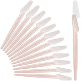 HFATMOS 12pc eyebrow razors pack closeup shows precise grooming blades for neat arches