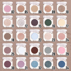 HHLTOH brown taupe single eyeshadow texture closeup shows smooth, velvety matte finish.