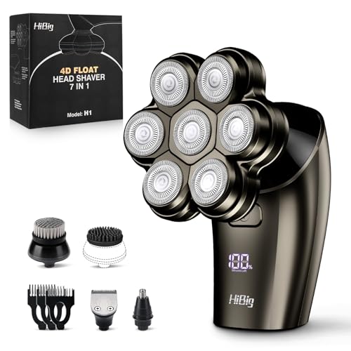 HiBig 7D Arc head shaver front view for a close bald shave