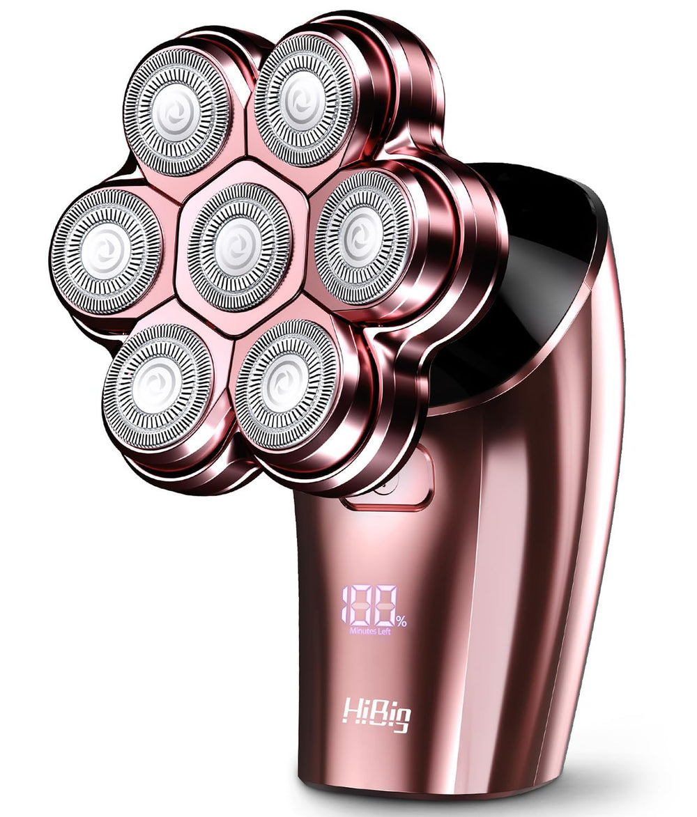 HiBig electric razor with arc-curved 7D head for smooth leg shaving