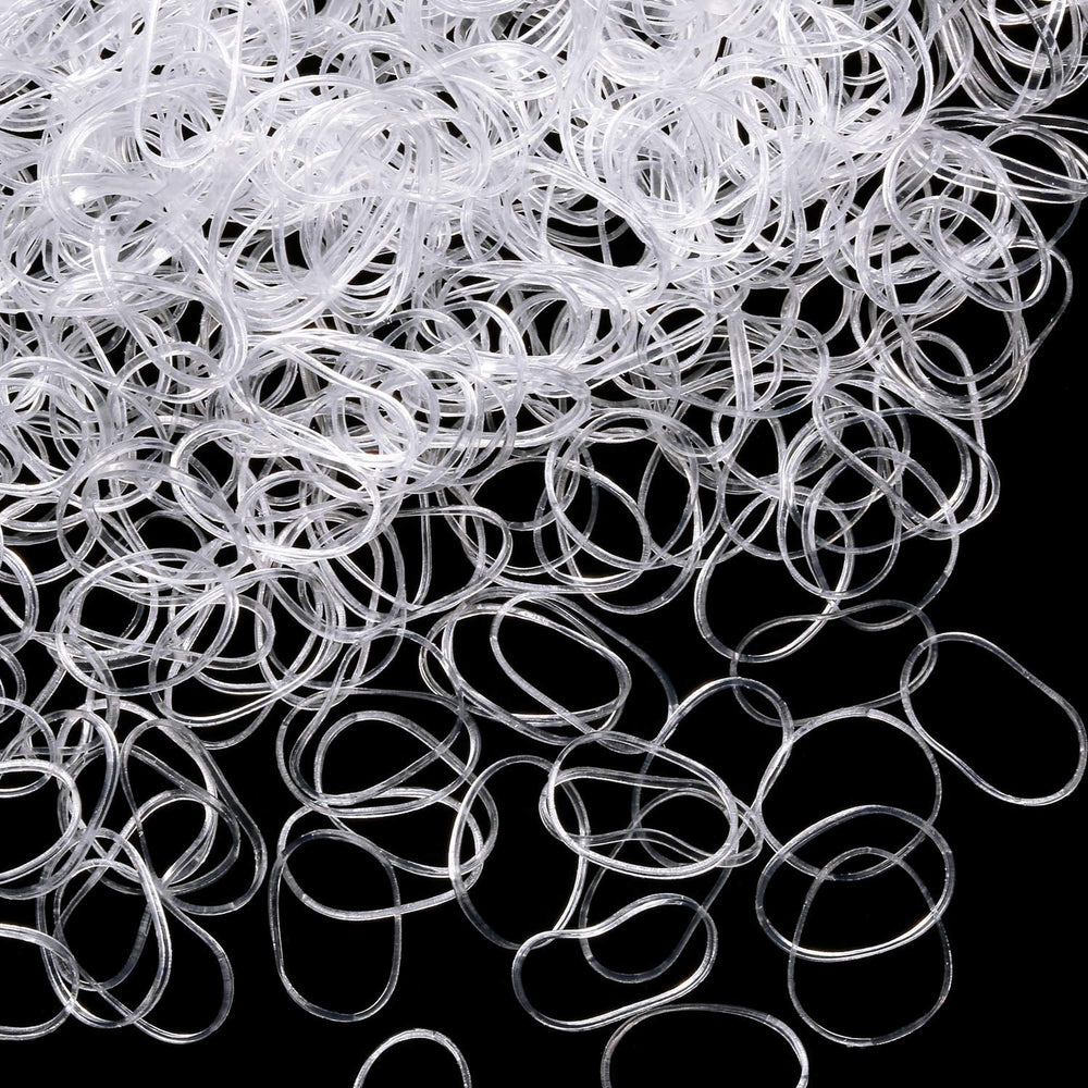 Hicarer 1000 mini clear rubber bands pack for lasting braids