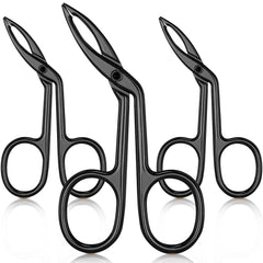 Hicarer three-pack eyebrow tweezers with straight-tip for precise brow shaping.