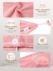 Hicober microfiber hair towel green turban demonstrates lightweight, gentle drying for curly hair.