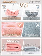 Hicober microfiber hair towel grey pack reduces frizz while drying for all hair types