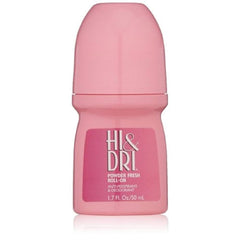 Hi & Dri roll-on bottle with powder fresh scent for daily freshness.