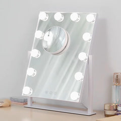 HIEEY Hollywood mirror rotates 360 degrees for flexible viewing angles.