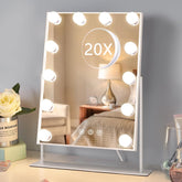 HIEEY Hollywood makeup mirror front view with 12 bulbs for precise lighting.