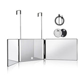 HIEEY LED 3-way mirror with bright lighting for precise hair cutting.