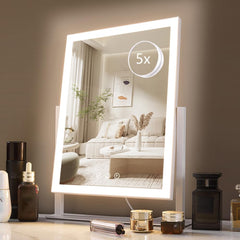 HIEEY lighted makeup mirror with illuminated edges for flawless makeup application
