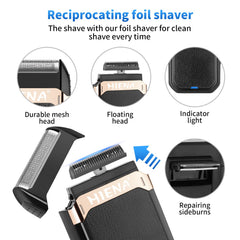 HIENA PRO foil shaver delivers smooth, close beard edging for a crisp look