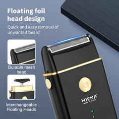 HIENA PRO foil shaver close-up for clean skin-safe finish.