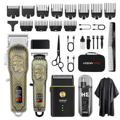 HIENA PRO professional hair clipper cordless handle enables precise home haircuts.