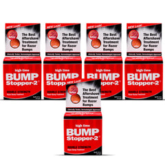 High Time Bump Stopper 2 bottle on packaging for quick razor bump relief after shaving.