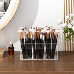 HIIMIEI acrylic makeup brush organizer with clear view for easy visibility