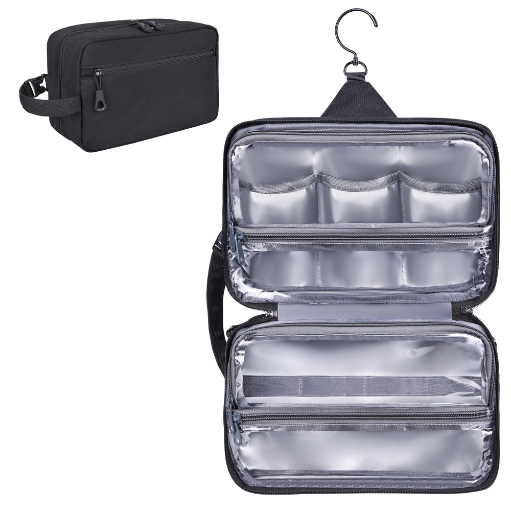 HILOMON Toiletry Bag front view shows compact packing space for travel-ready organization