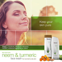 Himalaya Balancing Neem & Turmeric Face Wash lather highlights gentle cleansing