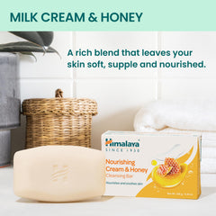 Himalaya Nourishing Cream & Honey Cleansing Bar packaging front showing value in 6-pack.