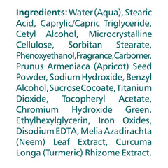 Himalaya Purifying Neem Scrub texture closeup showing apricot granules lifting dull skin softly.