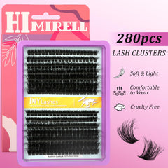 Himirell 60D+80D clusters offer thick wispy texture for fuller lashes.