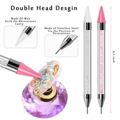 HiMo acrylic handle with rhinestone embellishment for comfortable grip during nail art