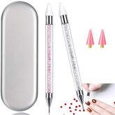 HiMo nail rhinestone picker dual-ended wax pen for precise placement in nails