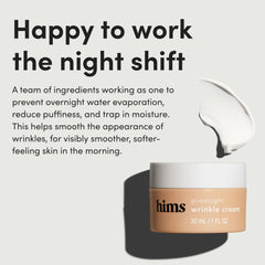 hims Goodnight Wrinkle Cream caffeine boost image emphasizes awakening skin feel