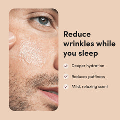 hims Goodnight Wrinkle Cream shea butter swatch shows rich, nourishing texture
