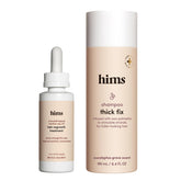 Hims & Hers Thick Fix shampoo bottle for a moisturizing, color-safe cleanse.