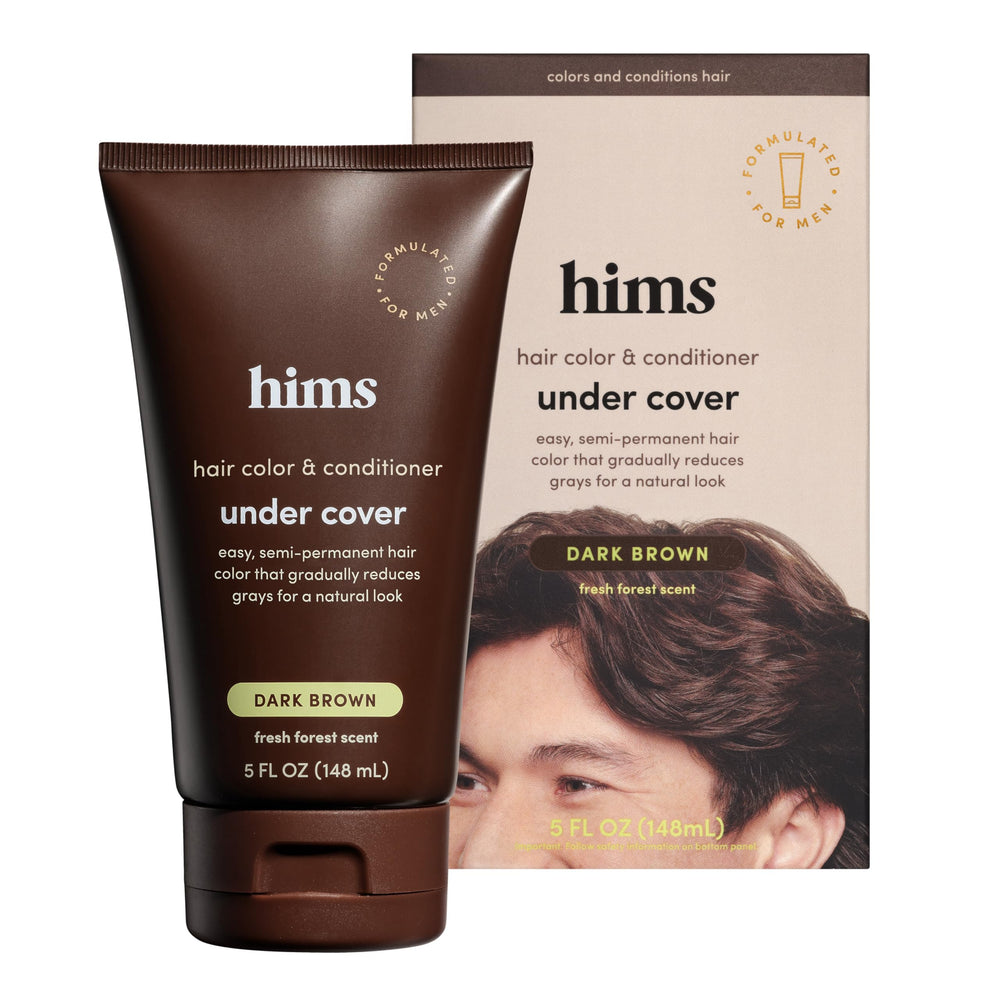 HIMS Y HERS Under Cover botella color marrón oscuro para cubrir canas de forma natural