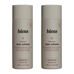 hims max volume shampoo bottle shows sleek design for easy daily use and volume