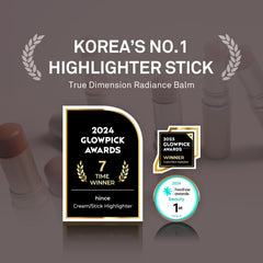 HINCE balm on cheeks for translucent flush and inner glow