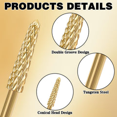 HINGTAI cuticle bit tip detail highlights tapered tip for tight edge access