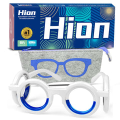 Hion Motion Sickness Glasses folded-compact for easy travel and storage.