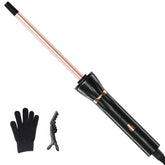 HIRAY 3/8 inch curling iron barrel close-up shows ceramic coating for smooth curls
