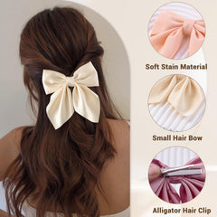 Hisial short-tail bow in pink delivers cute, feminine touch for school and parties.