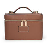 HiTotes makeup bag waterproof leather surface keeps contents protected while traveling.